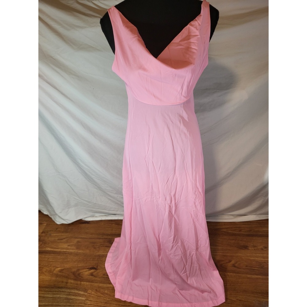 Vintage Aristocraft Pink Nylon Cowl Neck Maxi Nightgown Small